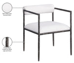 Axis - Linen Textured Cream Fabric Upholstered Dining Chair (Set of 2)