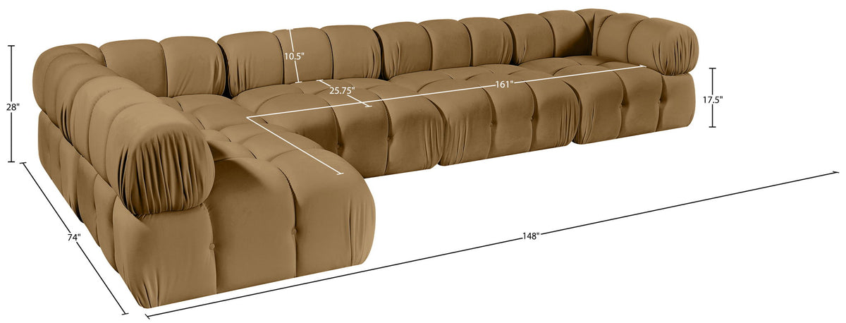 Orin - Velvet 5 Piece Modular Sectional