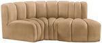 Arc - Velvet 3 Piece Modular L-Shaped Sofa