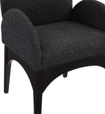 Waldorf - Boucle Dining Arm Chair With Black Legs