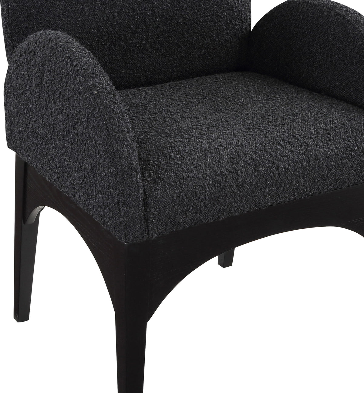 Waldorf - Boucle Dining Arm Chair With Black Legs