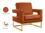 Noah - Accent Chair with Gold Legs
