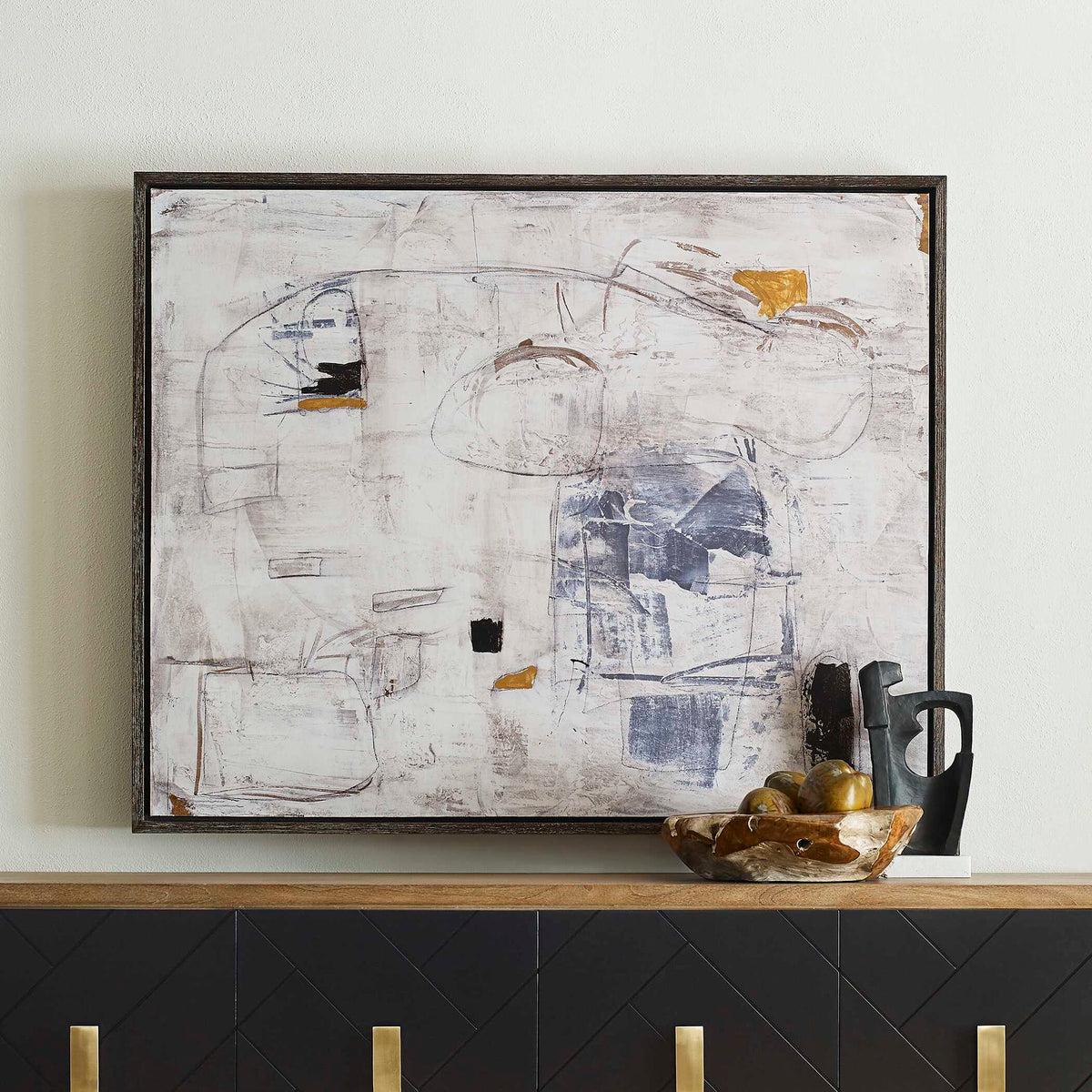 Boom Town - Framed Canvas - Black / Brown / White
