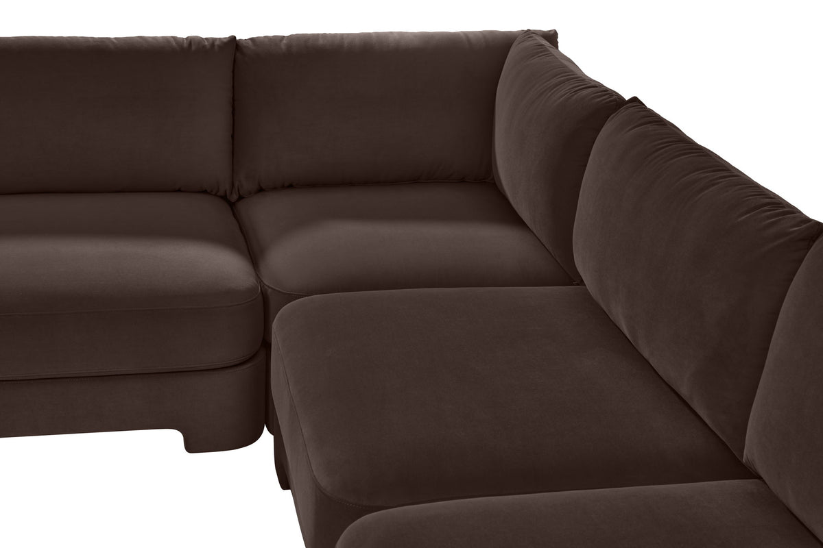 Hammond - Velvet Performance Fabric Upholstered 5 Piece Armless Sectional