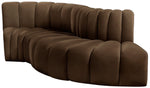 Arc - Velvet 4 Piece L-Shaped Modular Sofa