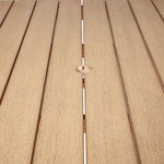 Balmor - 53" Square Outdoor Dining Table, Seats 4 - Wire-Brushed Natural Eucalyptus