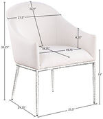 Ferro - Upholstered Dining Arm Chair With Brushed Silver Legs