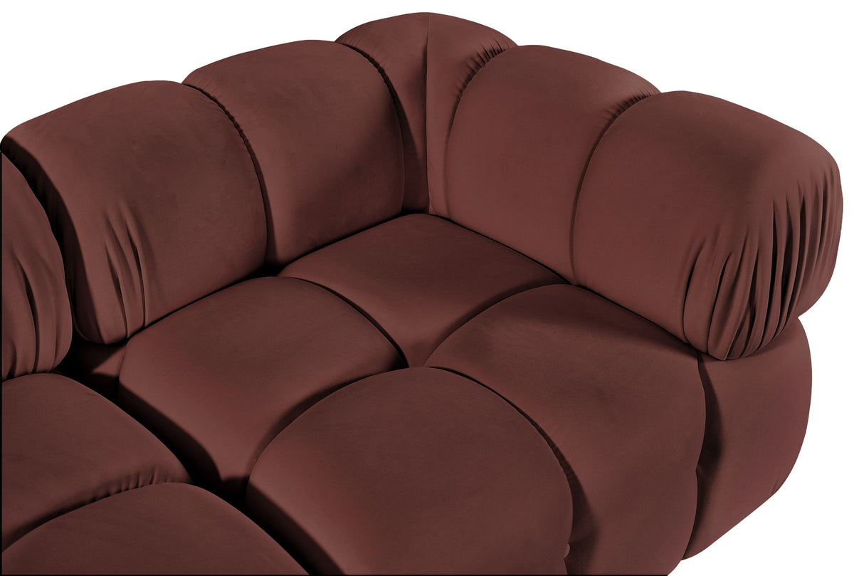 Orin - Velvet Performance Fabric Upholstered 2 Piece Modular Sofa (2 Corner Chairs)
