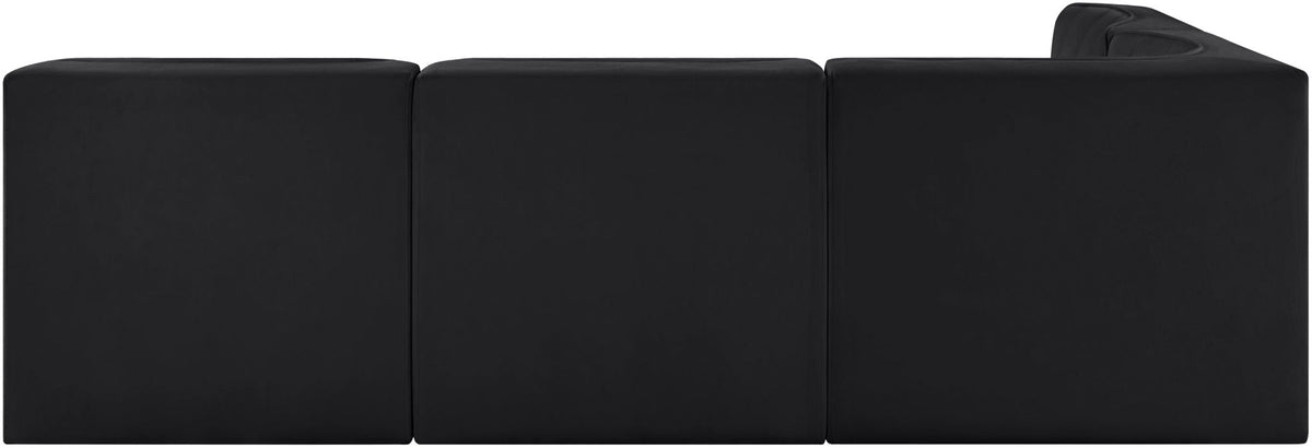 Rummi - Armless Velvet Performance Fabric Upholstered 4 Piece Modular Sectional