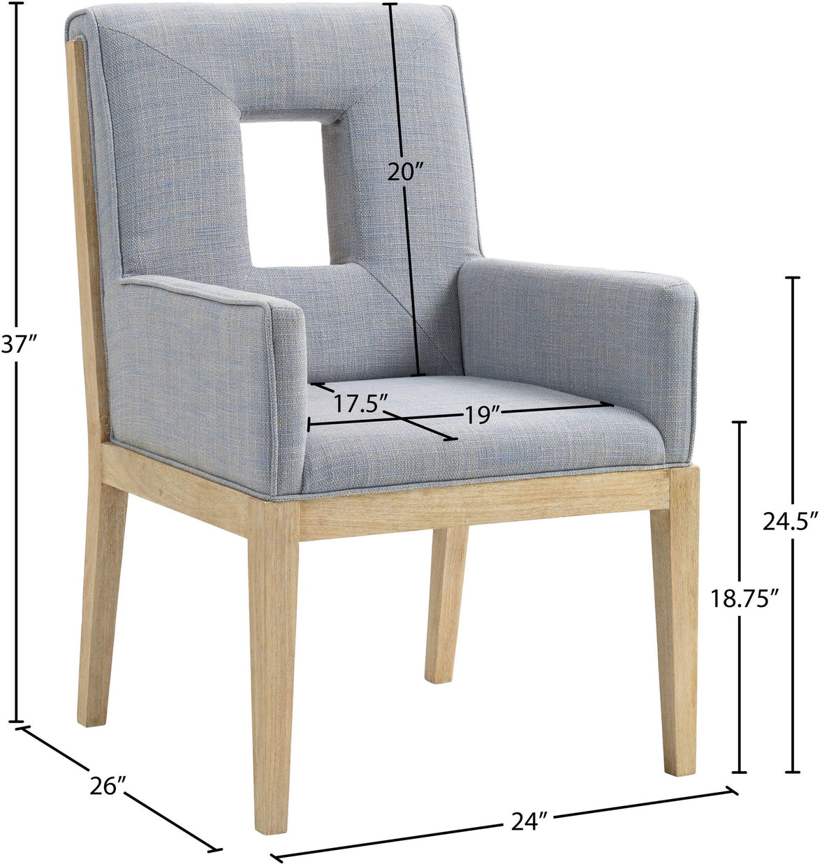 Gwendolyn - Dining Arm Chair With Natural Frame