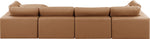 Comfy - 5 Piece Faux Leather Modular Sectional With Chaise