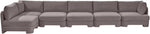 Hammond - Velvet Performance Fabric Upholstered 6 Piece L-Shaped Armless Sectional