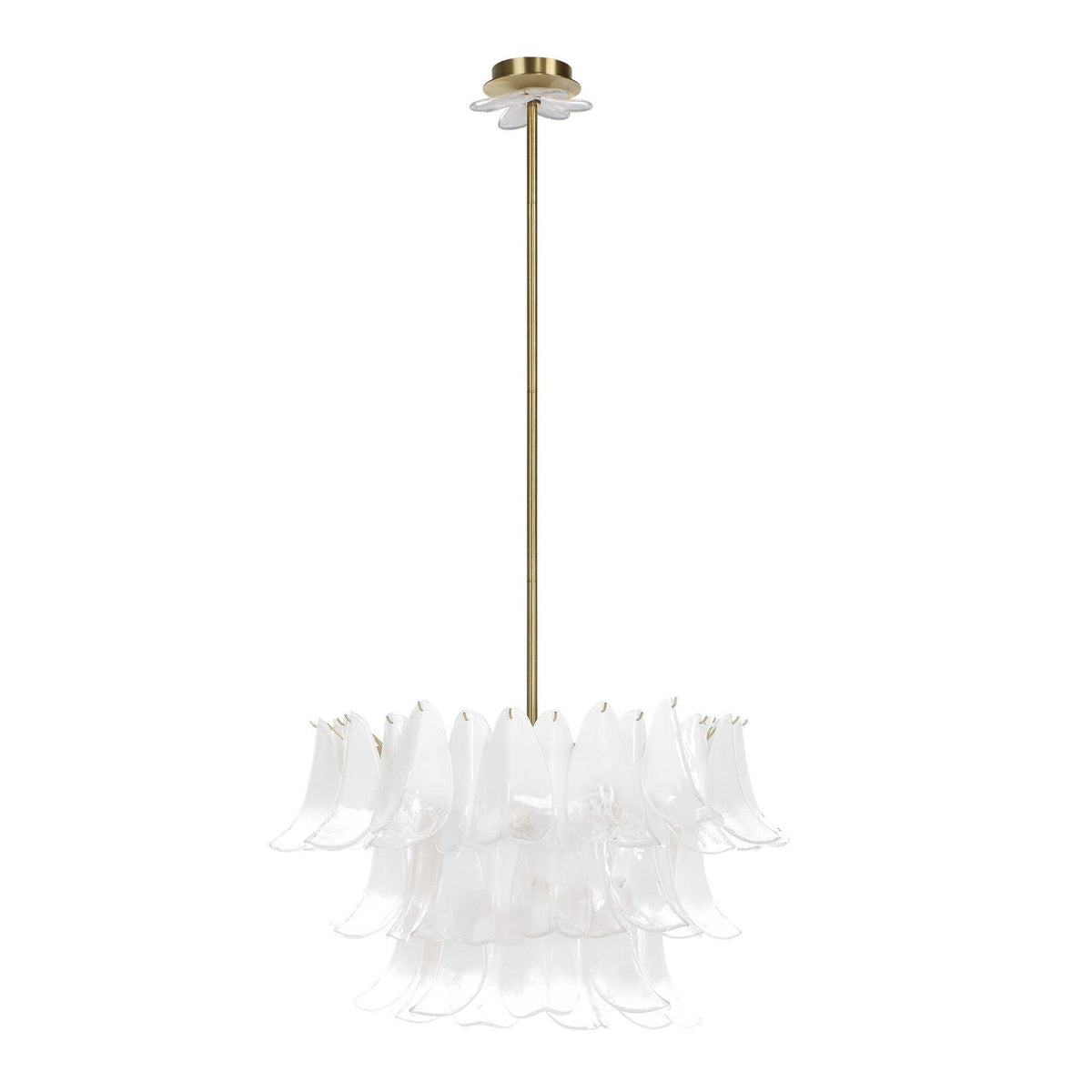 White Lotus - 10 Light Pendant - Brass