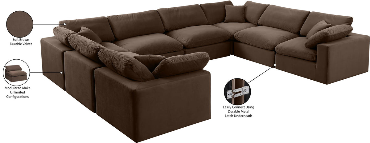 Comfy - 8 Piece Velvet Modular Sectional