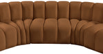 Arc - Velvet 7 Piece Modular Sofa - Saddle