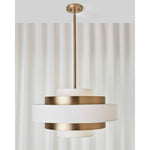 Radio City - 6 Light Pendant - Brass / White