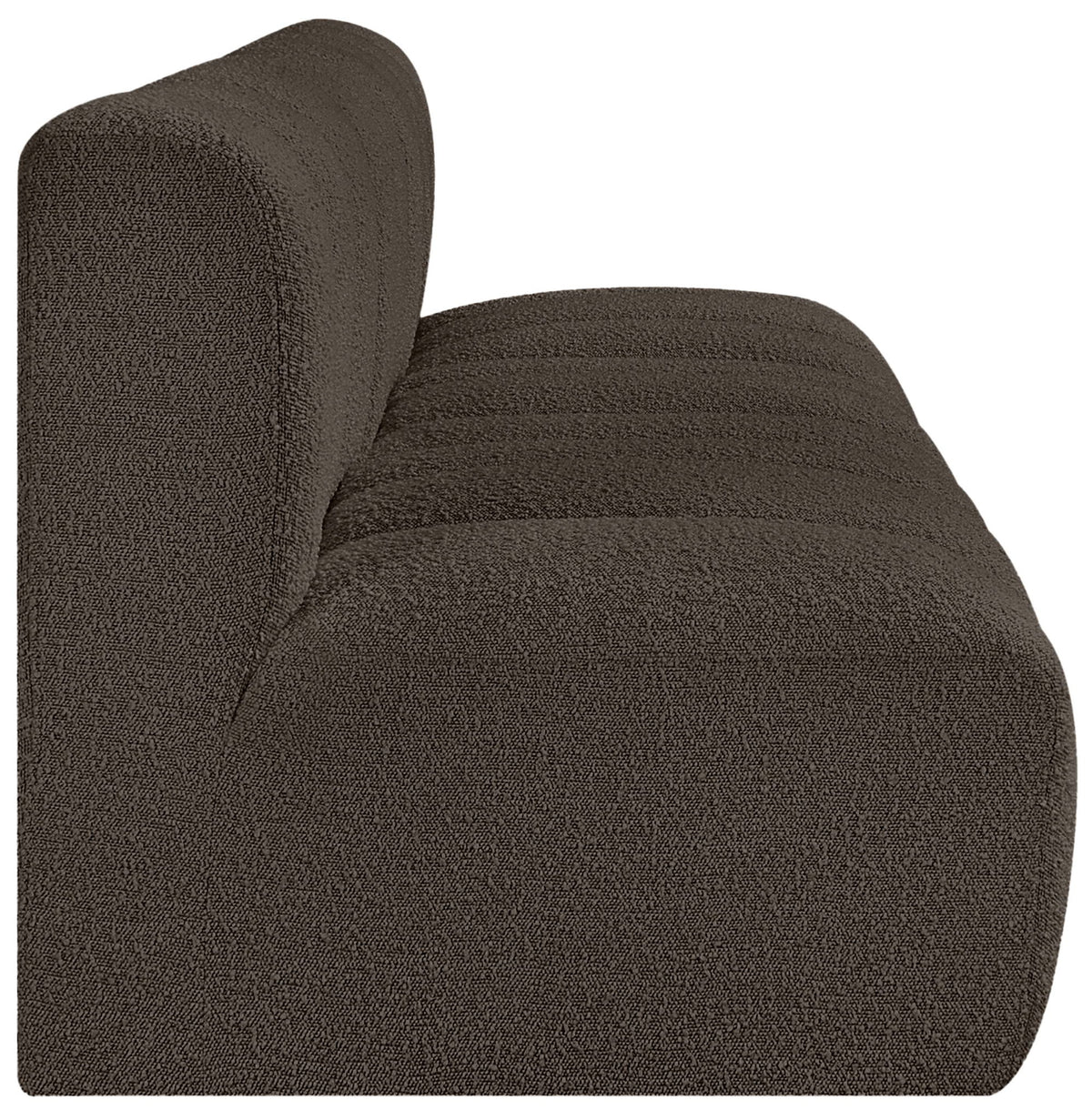 Arc - Boucle Fabric 3 Piece Modular Straight Sofa - Brown