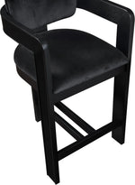 Sacha - Velvet Stool With Black Base