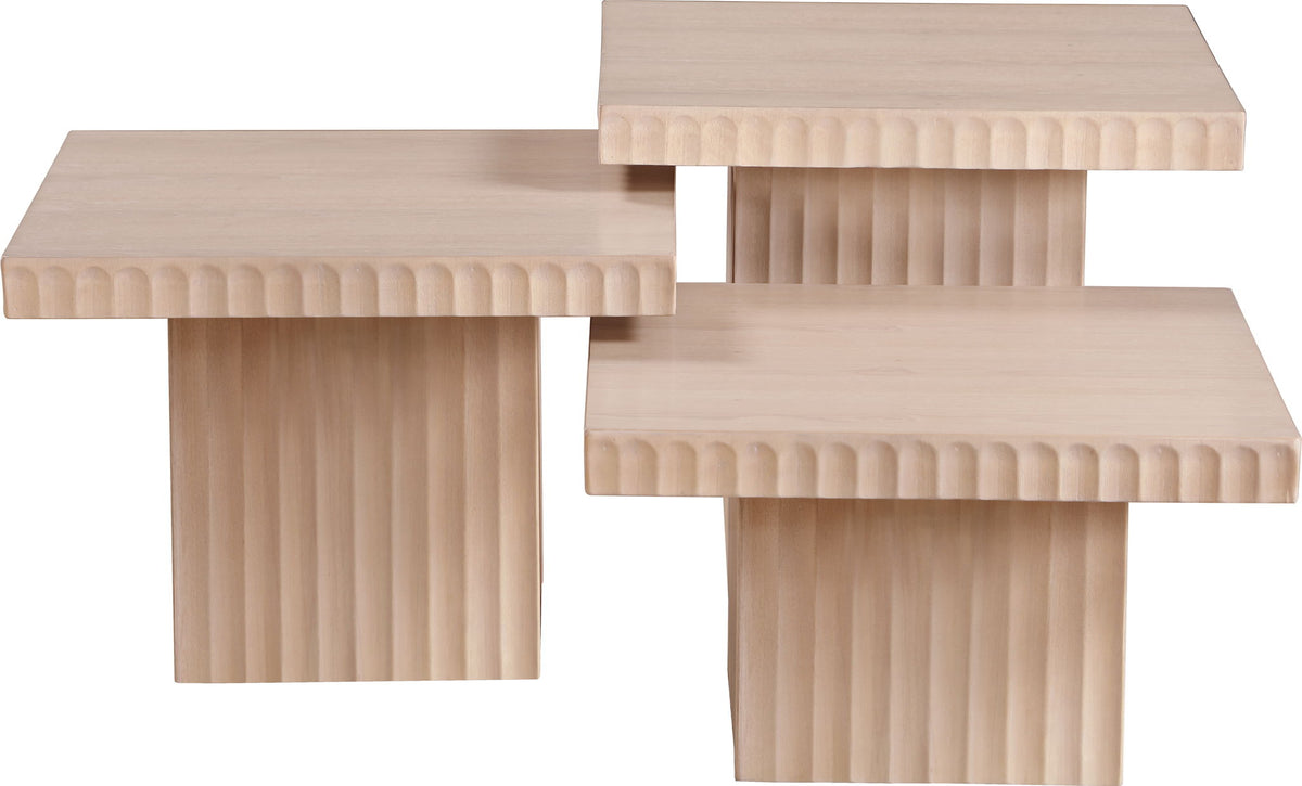 Spencer - Oak Veneer 3 Piece Coffee Tabl