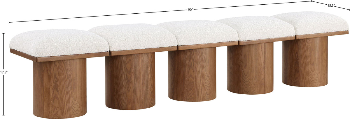 Pavilion - 5 Piece Modular Bench With Walnut Base