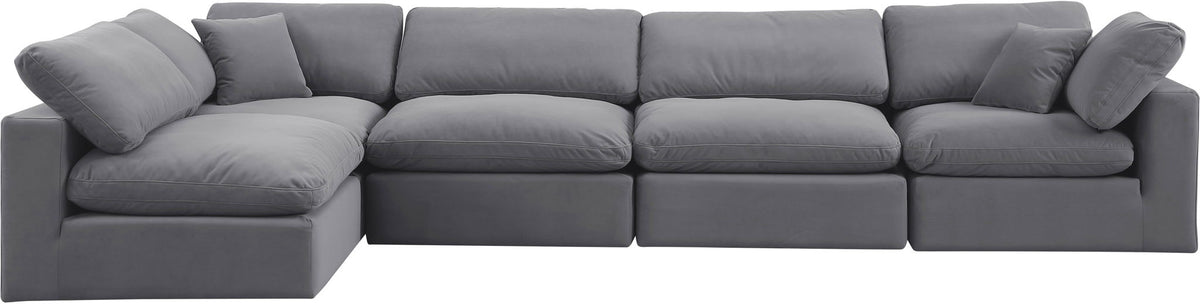 Comfy - 5 Piece Velvet Modular Sectional