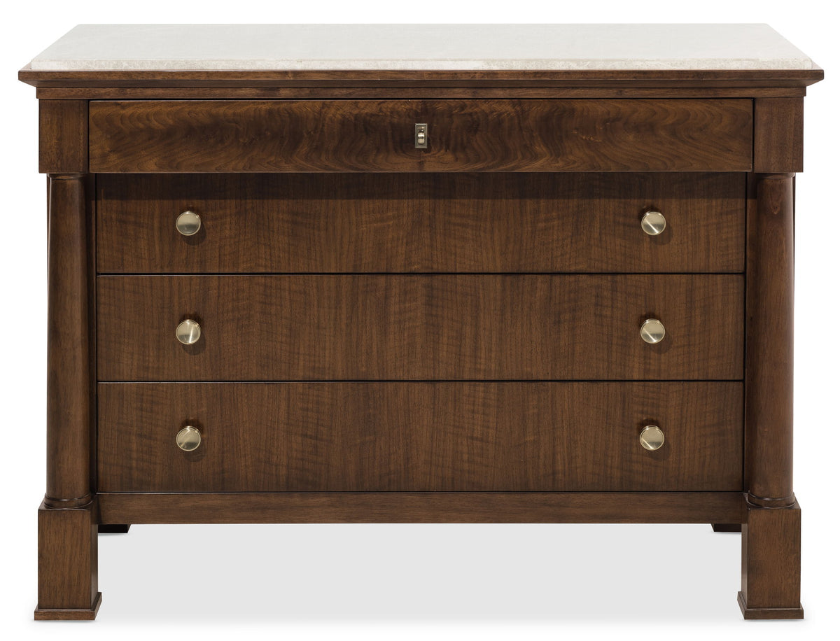 Archives - Four-Drawer Chest - Dark Brown / Beige