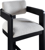 Sacha - Linen Stool With Black Base