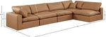Comfy - 5 Piece Faux Leather Modular Sectional