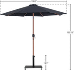 Fiji - Aluminum Patio Umbrella With Square Black And Teak Base