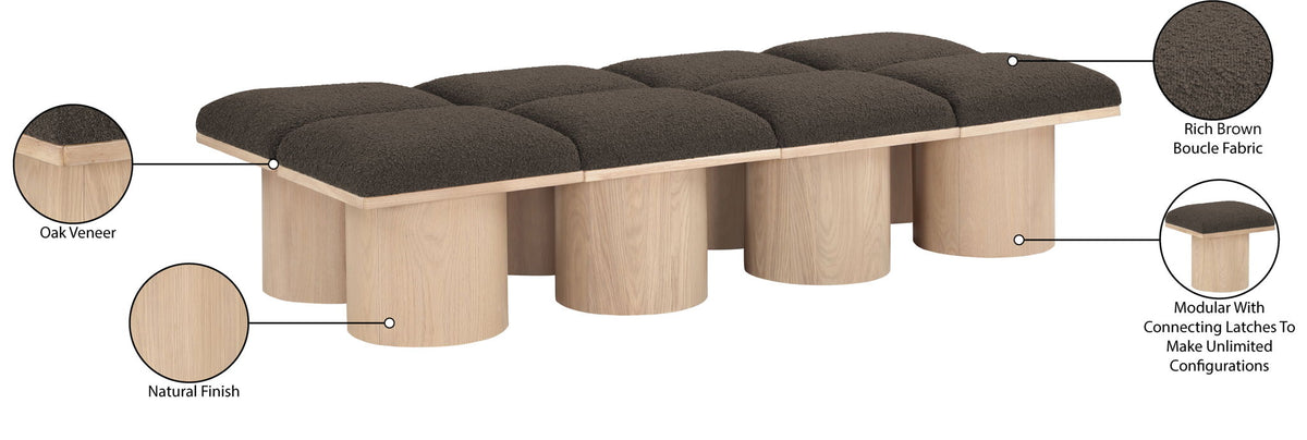 Pavilion - 8 Piece Modular Bench With Natural Base