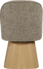 Marlowe - Linen Textured Fabric Upholstered Swivel Dining Side Chair - Stained Natural