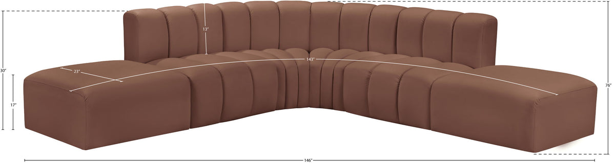 Arc - Faux Leather 6 Piece Corner Modular Sofa