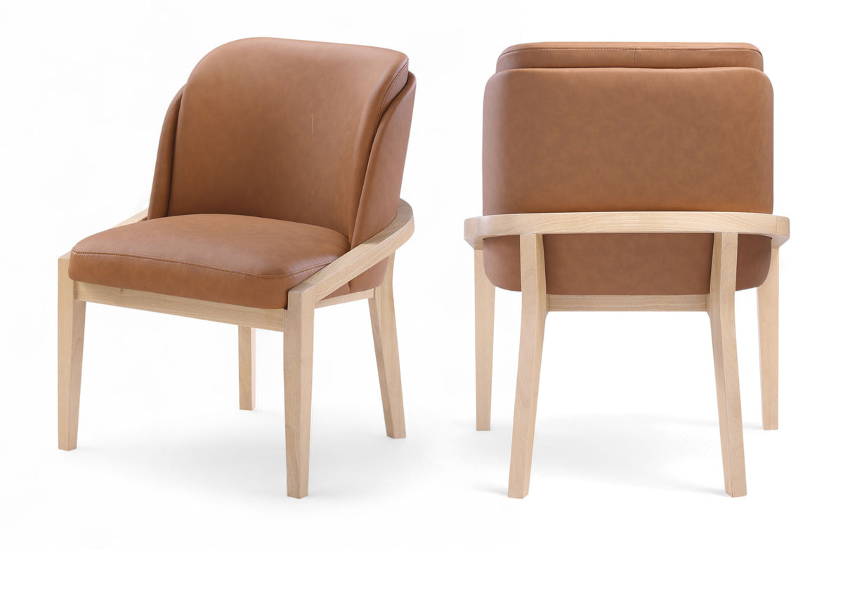 Navo - Faux Leather Upholstered Dining Chair - Natural Base