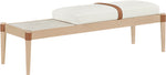 Nara - Linen Textured Fabric Upholstered Bench - Painted Natural
