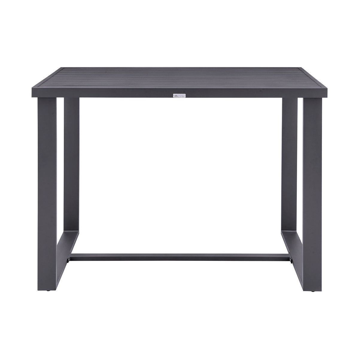 Menorca - Outdoor Patio 5-Piece Bar Table Set In Aluminum With Gray Cushions