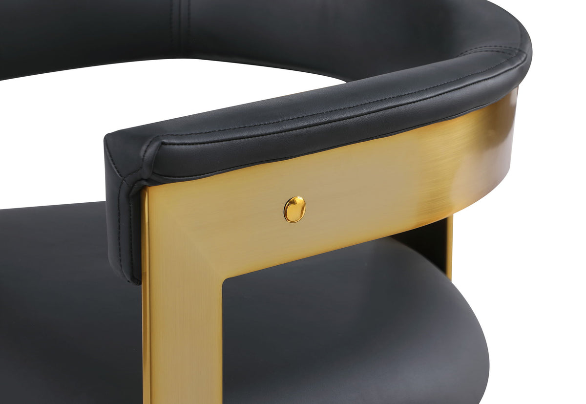Romeo - Faux Leather Dining Chair With Gold Base (Set of 2)
