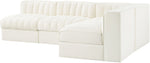 Rummi - Armless Velvet Performance Fabric Upholstered 4 Piece Modular Sectional
