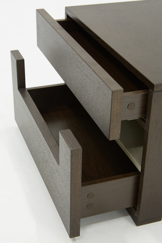 Ceres Modern Brown Oak and Grey Nightstand by VIG Furniture - View 2