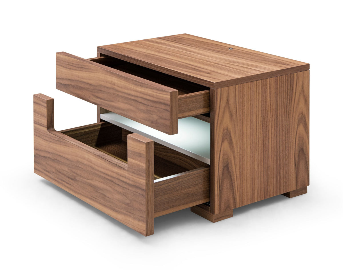 Ceres - Contemporary LED Walnut Nightstand by VIG Furniture - View 3