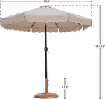 Amalfi - Patio Umbrella - Light Brown Base / Black Pole