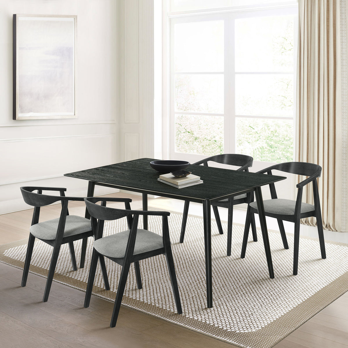 Westmont Santana - 5 Piece Dining Table Set - Charcoal / Black