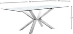 Juno - Glass Dining Table - Silver