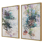 Wisteria Pond - Framed Canvases (Set of 2) - Green / Blue