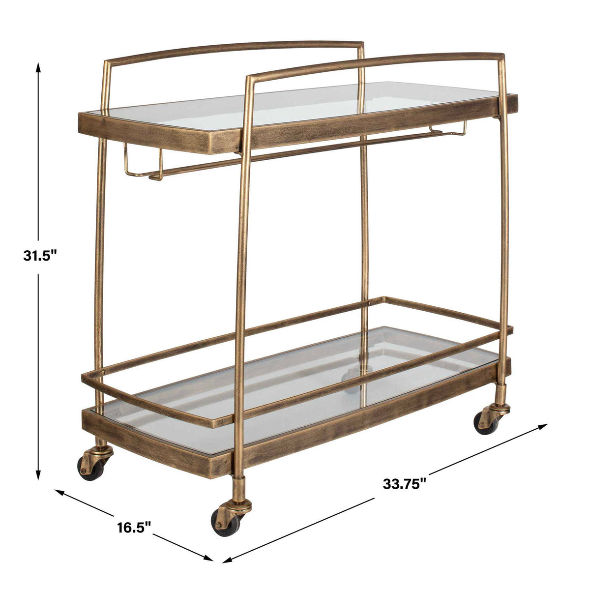 Scarritt - Bar Cart - Antique Brass