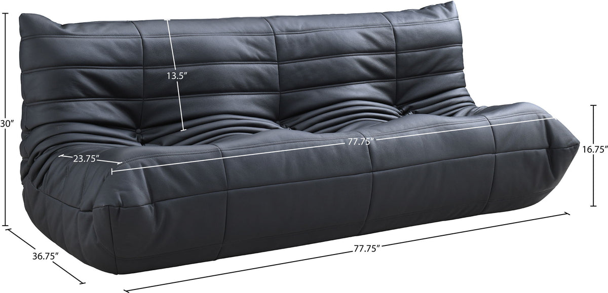 Relax - Vegan Leather 77.75" Upholstered Sofa