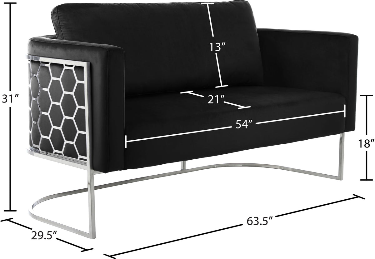 Casa - Loveseat with Chrome Legs