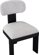 Timbra - Linen Textured Fabric Upholstered Dining Chair (Set of 2) - Black Base