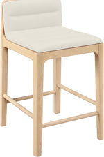 Ellis - Vegan Leather Upholstered Counter Stool (Set of 2) - Natural Base