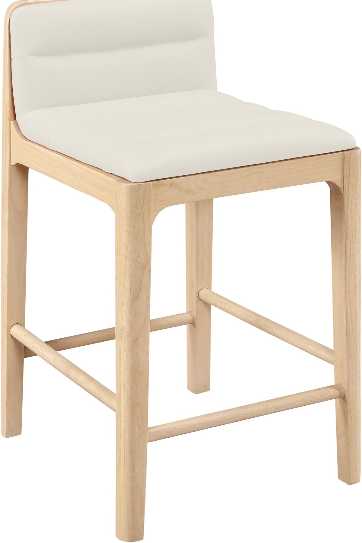 Ellis - Vegan Leather Upholstered Counter Stool (Set of 2) - Natural Base