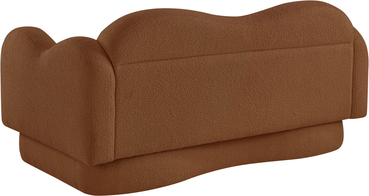 Bloom - Teddy Fabric Loveseat - Saddle